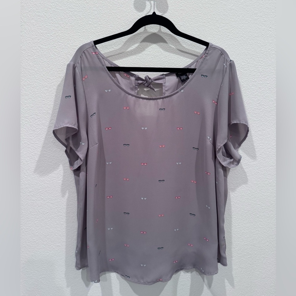 Torrid Soft Grey Chiffon Blouse